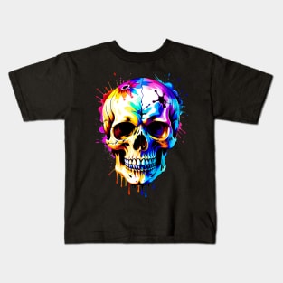 Colored Skull Design in Vibrant Vector Style Kids T-Shirt